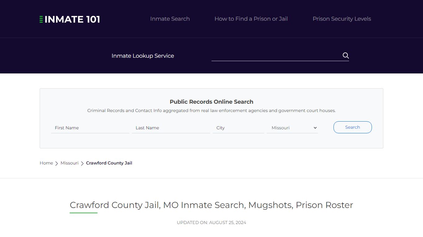 Crawford County Jail, MO Inmate Search, Mugshots, Prison Roster