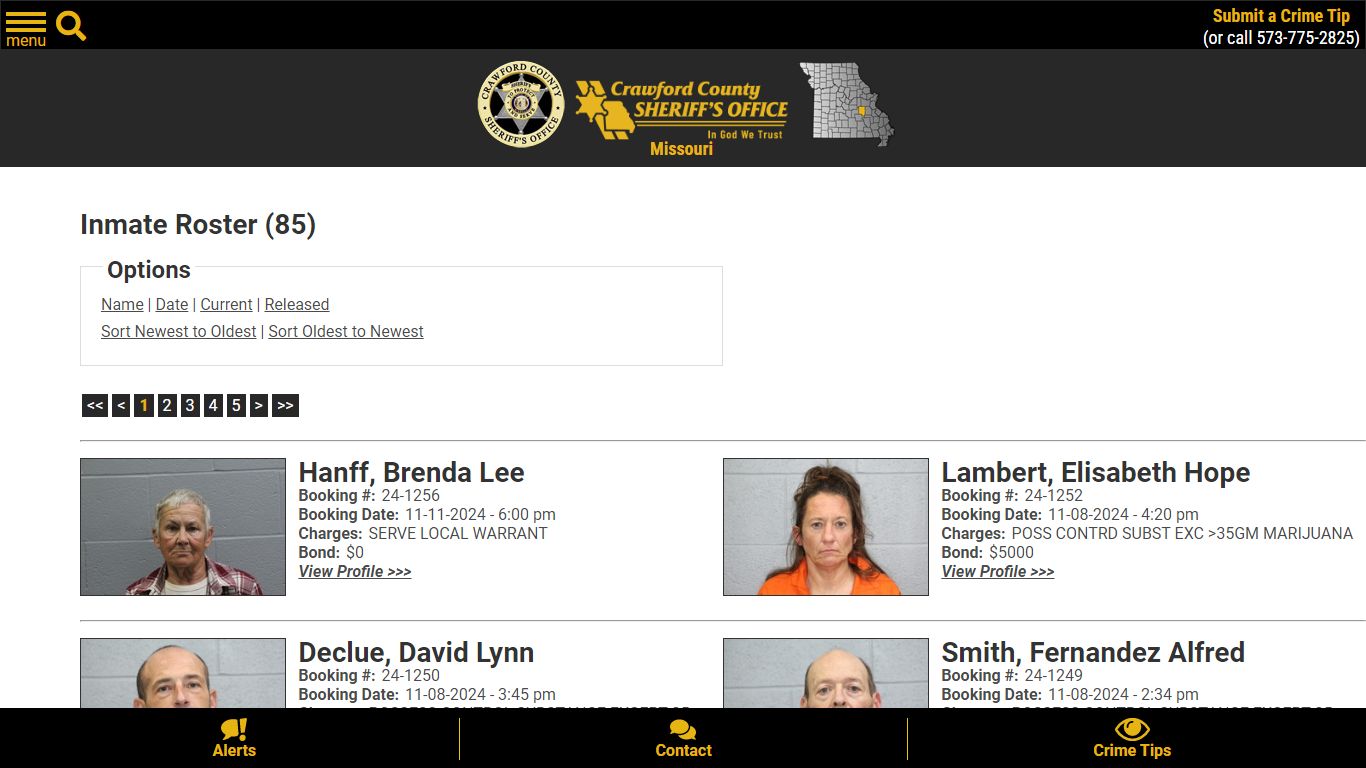 Inmate Roster - Current Inmates Booking Date Descending - Crawford ...